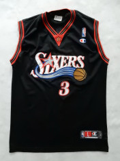 Tricou Champion U.S.A. NBA Sixers Iverson 3. Marime L, vezi dimensiuni; ca nou foto