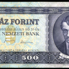 UNGARIA BANCNOTA DE 500 FORINT 1990 UNC ADY ENDRE NECIRCULATA