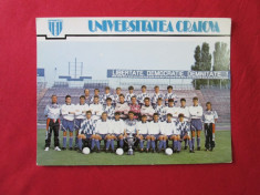 Fotografie veche Universitatea Craiova, poza echipa fotbal U Craiova 1991 foto