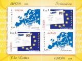 EUROPA SCRISOARE 2008 BLOC DE 4 MODEL 1 NEUZAT VALOARE NOMINALA!, Nestampilat