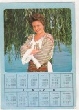 Bnk cld Calendar carte postala 1976 - Ioana Cristea