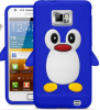 Husa silicon model pinguin Samsung Galaxy S2 i9100, Verde