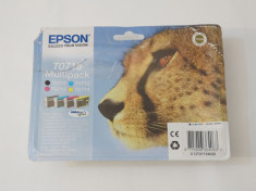 Set 4 cartuse cerneala Epson T0715 CMYBK - negru + color - originale - sigilate foto