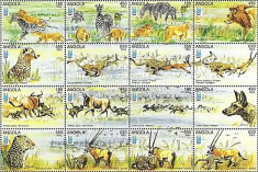 Angola 1995 - fauna africana, serie neuzata foto