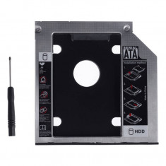 Adaptor HDD Caddy OEM pentru HDD/SSD unitati optice 9 mm foto