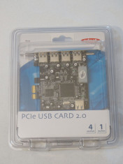 Adaptor interfata 5 porturi USB 2.0 PC slot PCI-e foto