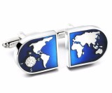 Butoni around the world Glob Atlas metal + ambalaj cadou, Inox