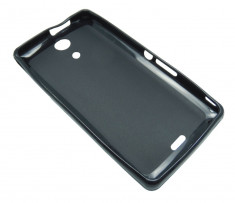 Husa silicon neagra (cu spate mat) pentru Sony Xperia ZR (M36H) foto