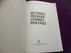 METODICA PREDARII ISTORIEI ROMINIEI - 1981 foto