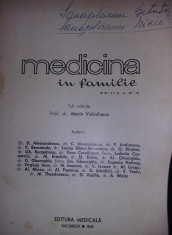 Carte - Medicina in familie,Marin Voiculescu ,1968,coperti groase,de colectie foto
