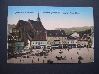 Brasov - Piata Franz Josef. 1918, animata foto