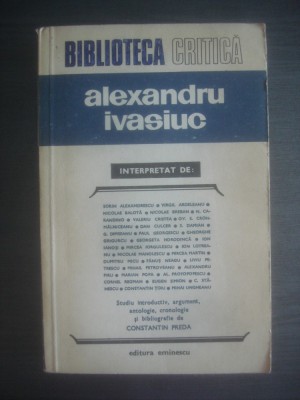 &amp;#039;&amp;#039;BIBLIOTECA CRITICA&amp;#039;&amp;#039; - ALEXANDRU IVASIUC foto