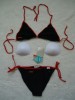 Costum Baie Dama 2 Piese Negru Rosu Push Up Detasabil Plaja Inot Brazilian Talie Joasa