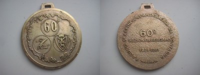 4850-Medalia Artileria de Munte bronz 60 ani aniversare. Raduno 5 Alpini. foto