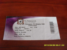 Bilet FC Timisoara - Dinamo foto