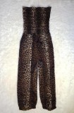 SALOPETA FASHION DAMA VARA ANIMAL / LEOPARD PRINT FOND MARO RACOROASA VAPOROASA, Marime universala