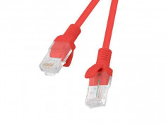 Cablu UTP Lanberg Patchcord Cat 5e 0.5m Rosu foto