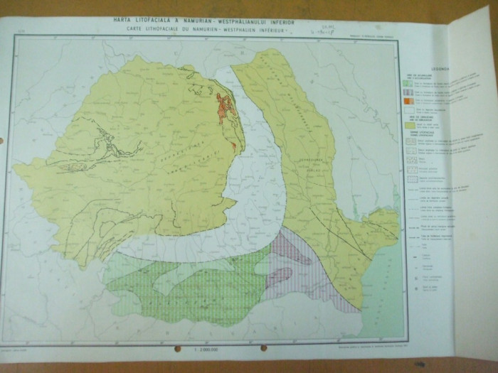 Namurian - westphalian inferior harta litofaciala 1972 institutul geologic