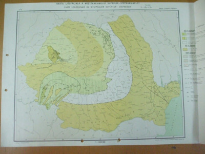 Westphalian superior - stephanian harta litofaciala 1972 institutul geologic foto