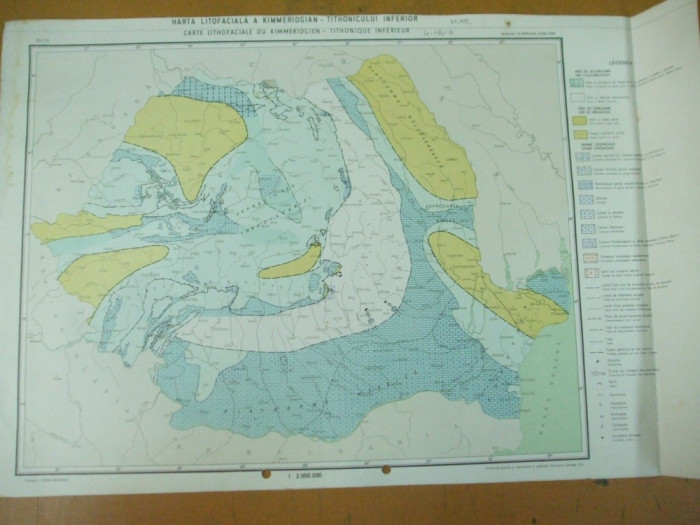 Kimmeridgian - Tithonic inferior harta litofaciala 1972 institutul geologic