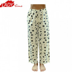 Pantaloni Pijamale Dama, Model Black Flowers, Bumbac 100%, Cod 548 foto