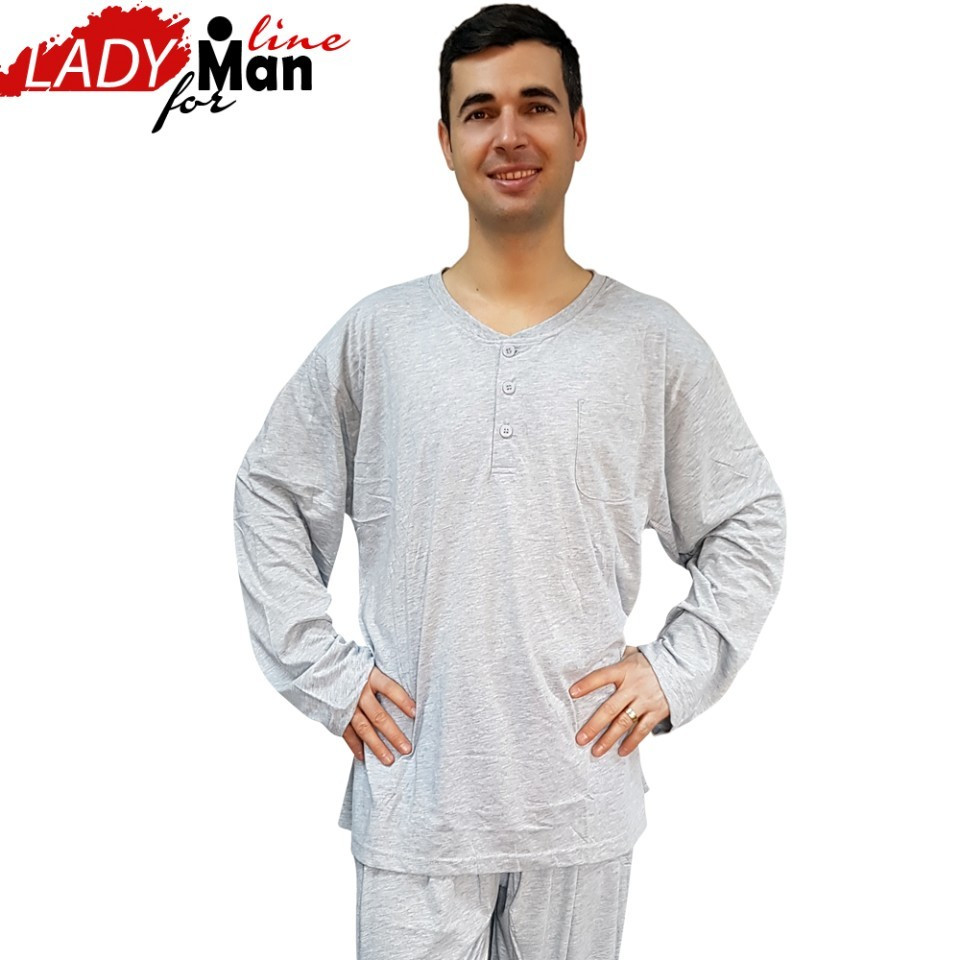 Pijamale Barbati Marimi Mari, 3XL-6XL, Bumbac 100%, Model Gray, Cod 983 |  arhiva Okazii.ro
