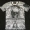 TRICOU BARBATESC DENIM PRESPALAT ANCHIOR CAP DE MORT CRANIU SUPRADIMENSIONAT