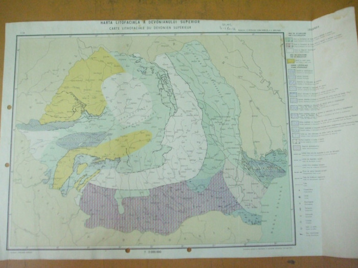 Devonian superior harta litofaciala 1972 institutul geologic