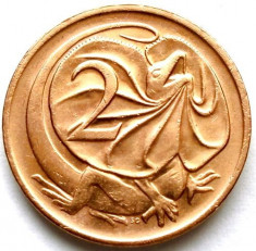 AUSTRALIA , 2 CENTS 1981 , SOPARLA : DRAGONUL GULERAT !!! foto