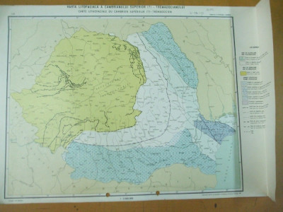 Cambrian superior - tremadocian harta litofaciala 1972 institutul geologic foto