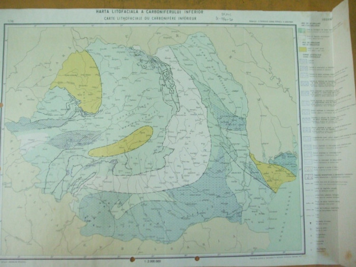 Carbonifer inferior harta litofaciala 1972 institutul geologic