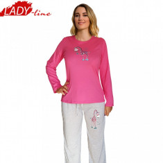 Pijama Dama Maneca/Pantalon Lung, Bumbac 100%, Model Best Day Ever, Cod 606 foto