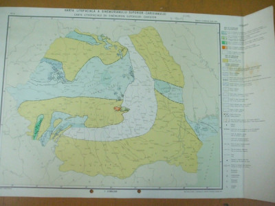 Sinemurian superior - carixian harta litofaciala 1972 institutul geologic foto