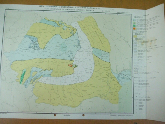 Sinemurian superior - carixian harta litofaciala 1972 institutul geologic