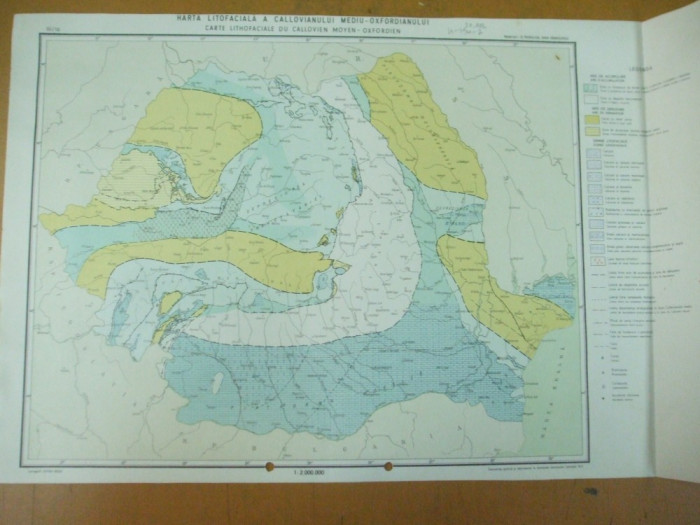 Callovian mediu - oxfordian harta litofaciala 1972 institutul geologic