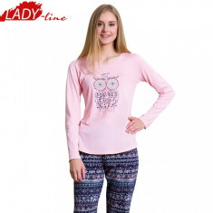 Pijama Dama Vienetta Secret, Bumbac 100%, Model Goodnight Owl, Cod 605 foto