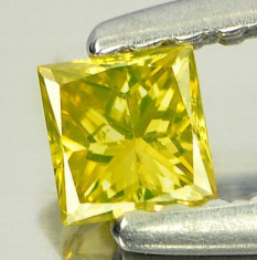 &amp;gt;&amp;gt; DIAMANT NATURAL GALBEN patrat - 0,12ct. - 2,90 mm - SUPERB ! ! ! foto