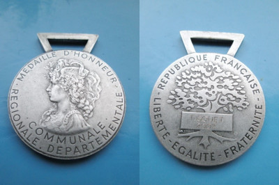 Medalie Franta-Medaille d&amp;#039; Honneur T.Gouet 2007, metal argintat. foto