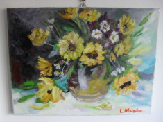 Flori 1-pictura ulei pe panza;MacedonLuiza foto