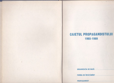 Caietul Propagandistului 1985-1989 nescrisa foto