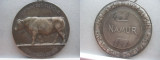 Medalia veche NAMUR Belgia 1941. Metal argintat., Dreptunghiular, Lemn
