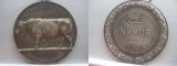 Medalia veche NAMUR Belgia 1941. Metal argintat., Dreptunghiular, Lemn