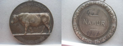 Medalia veche NAMUR Belgia 1941. Metal argintat. foto