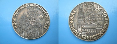 Jubileum Marianos Tronsis 1382-1982-Medalie mare bronz. Aniversare 600 ani. foto