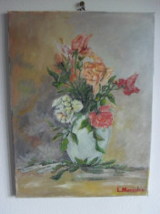 Flori 2-pictura ulei pe panza;MacedonLuiza foto