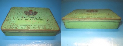 Cigarettes 20 The Greys Virginia-Cutie Tigarete veche metal cca 1930. foto