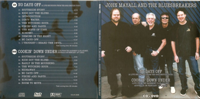 JOHN MAYALL - NO DAYS OFF &amp; COOKIN&#039; DOWN UNDER, CD &amp; DVD