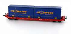 Vagon containere SGKKMS698 Nord Sud 2x20&amp;#039; Mehano 58792 HO foto