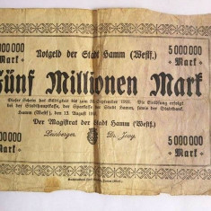 Bancnota veche Germania 5000000 marci, Funf Millionen Mark, 13.08.1923