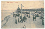 3854 - CONSTANTA MAMAIA, Dobrogea, Plaja - old postcard - used - 1908, Circulata, Printata